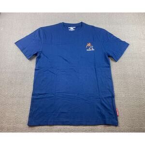 Members‎ Only Mens M Blue Embroidered Bear Knife Scary Cotton Crewneck T Shirt